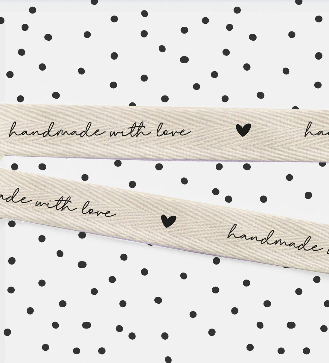 Baumwoll - Band - Handmade with love *ecru* - Paul &amp; Clara