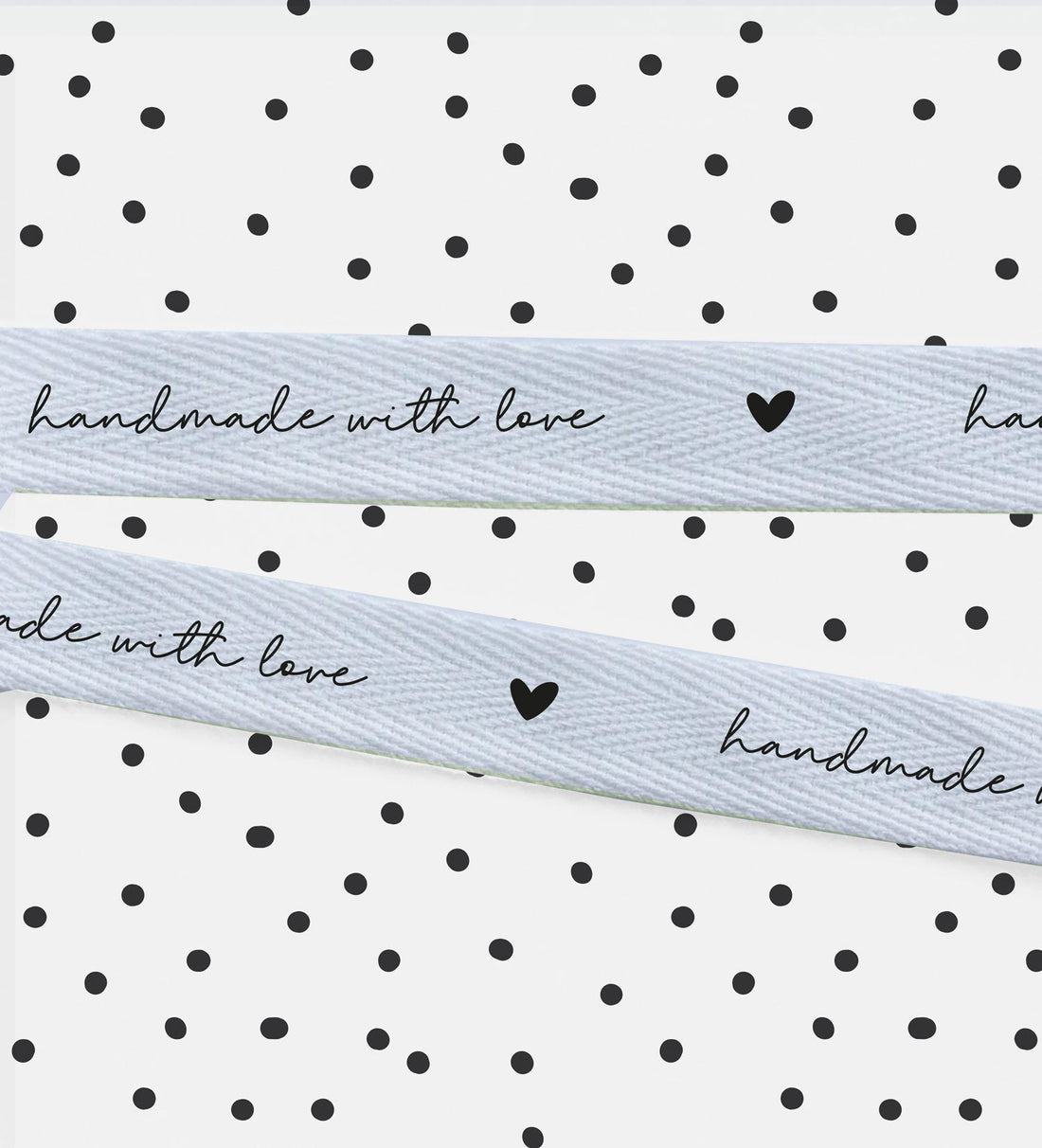 Baumwoll - Band - Handmade with love *weiß* - Paul &amp; Clara