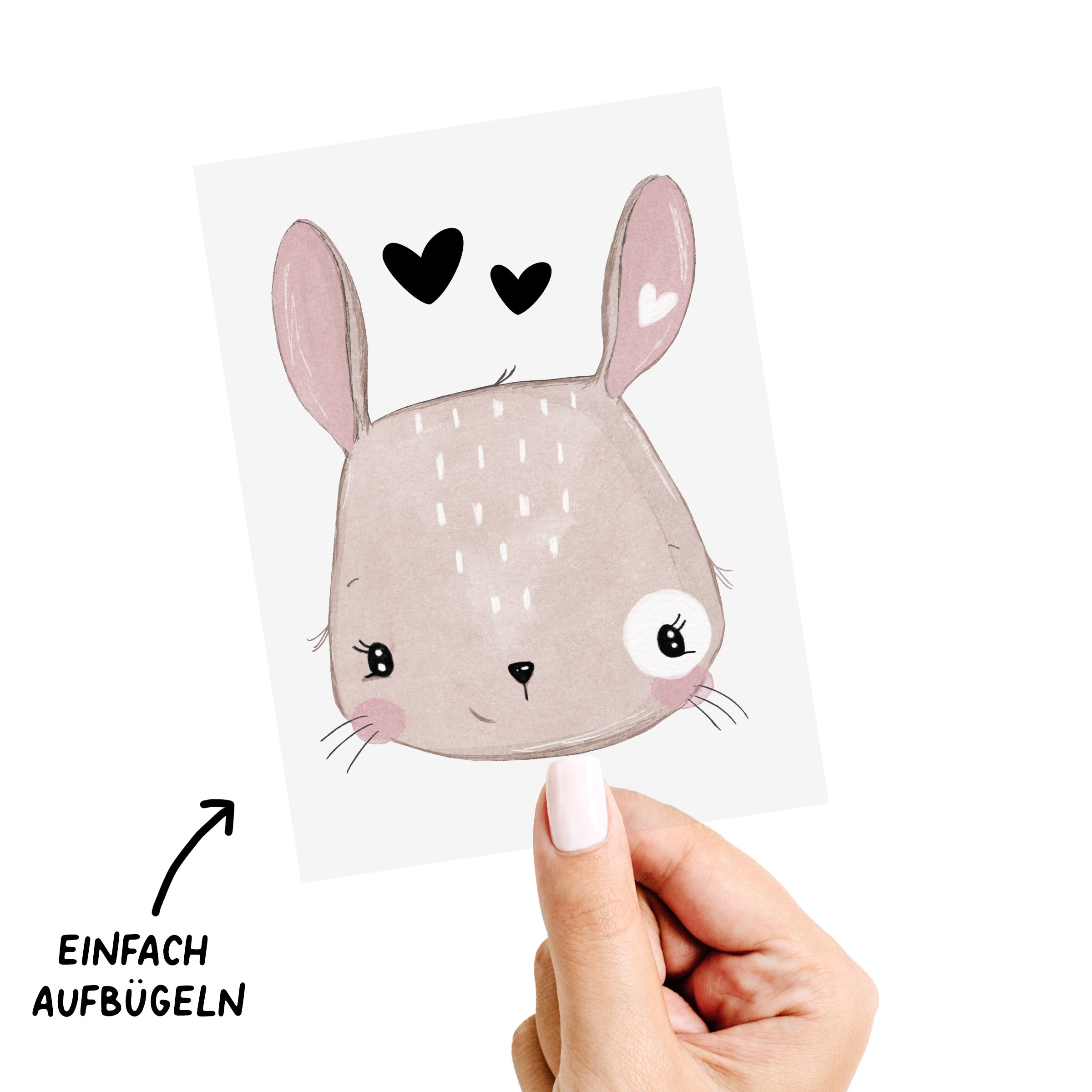 Bügelbild - Hase Herz - A6 - Paul &amp; Clara