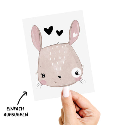 Bügelbild - Hase Herz - A6 - Paul &amp; Clara