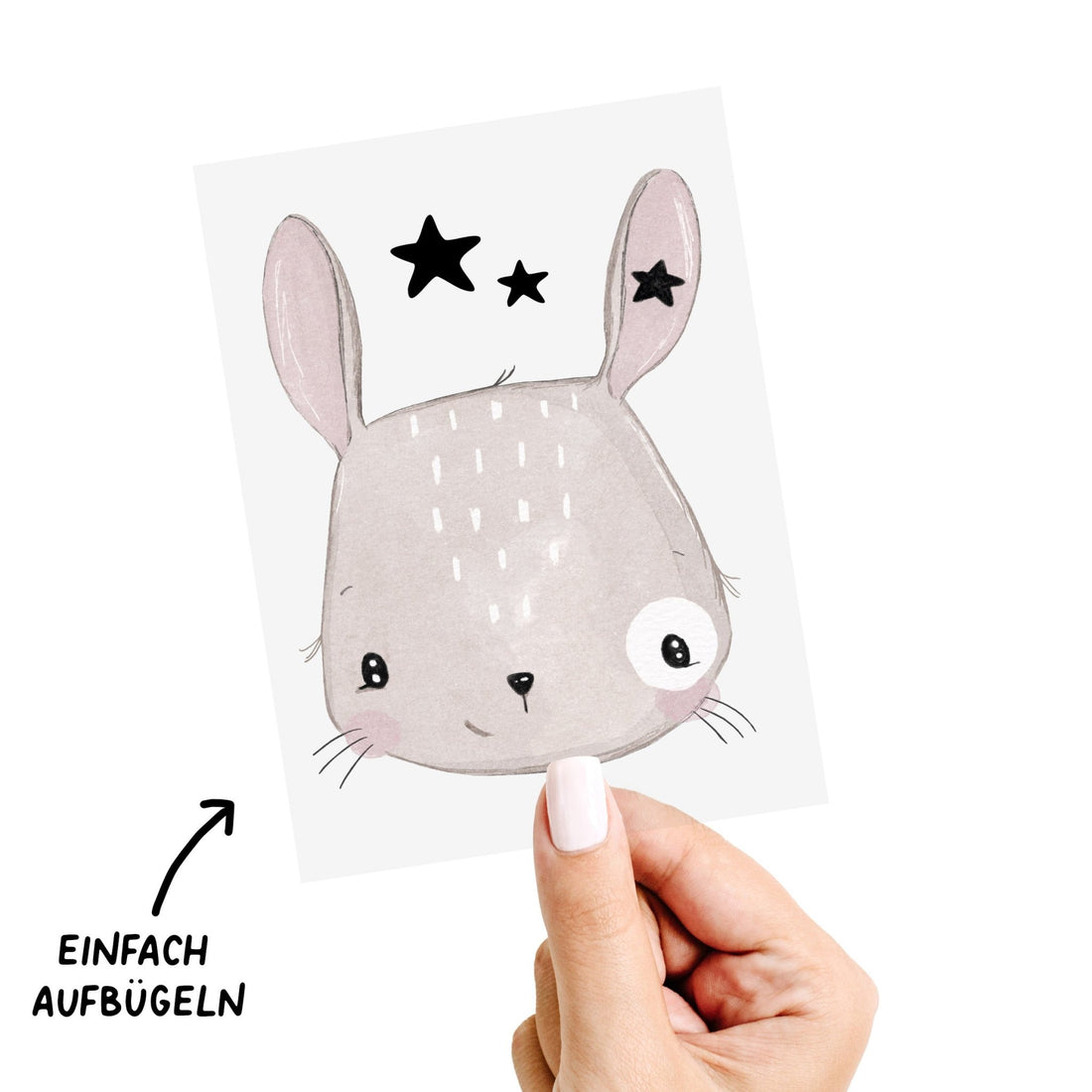 Bügelbild - Hase Stern - A5 - Paul &amp; Clara