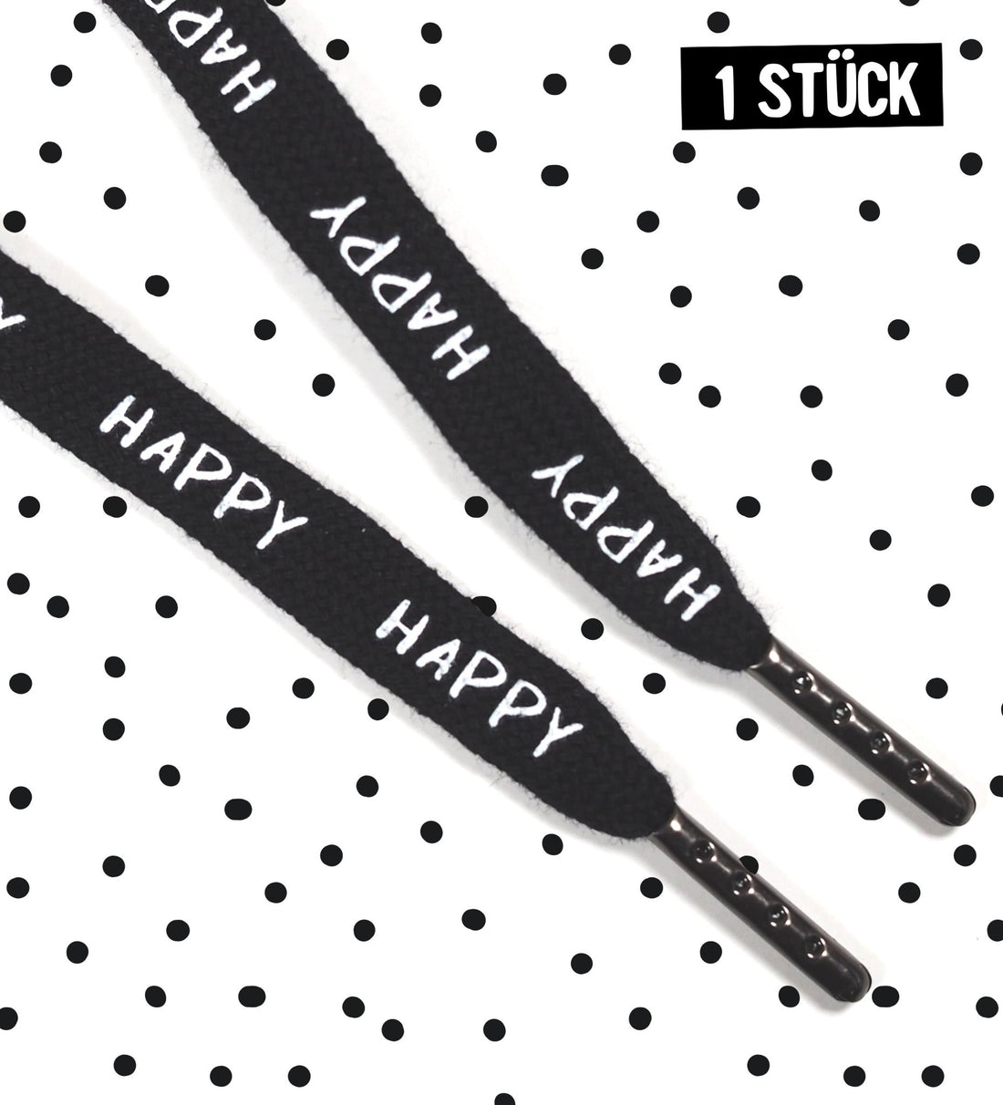 Hoodieband 0,5 mm - *happy* Schwarz 90 cm - Paul &amp; Clara