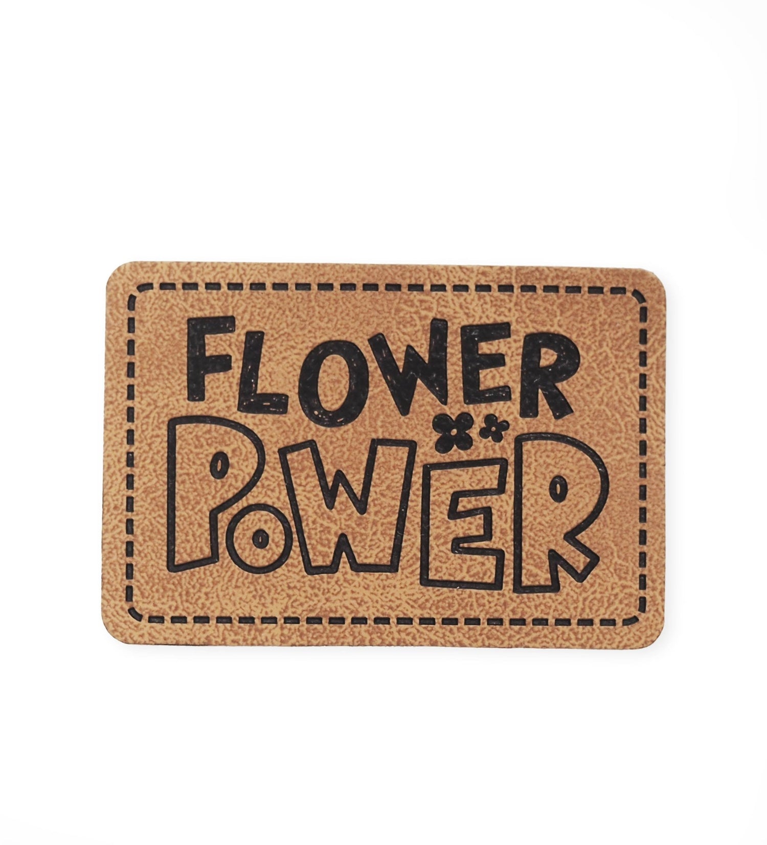 Kunstlederlabel - flower power *iron - on* - Paul &amp; Clara