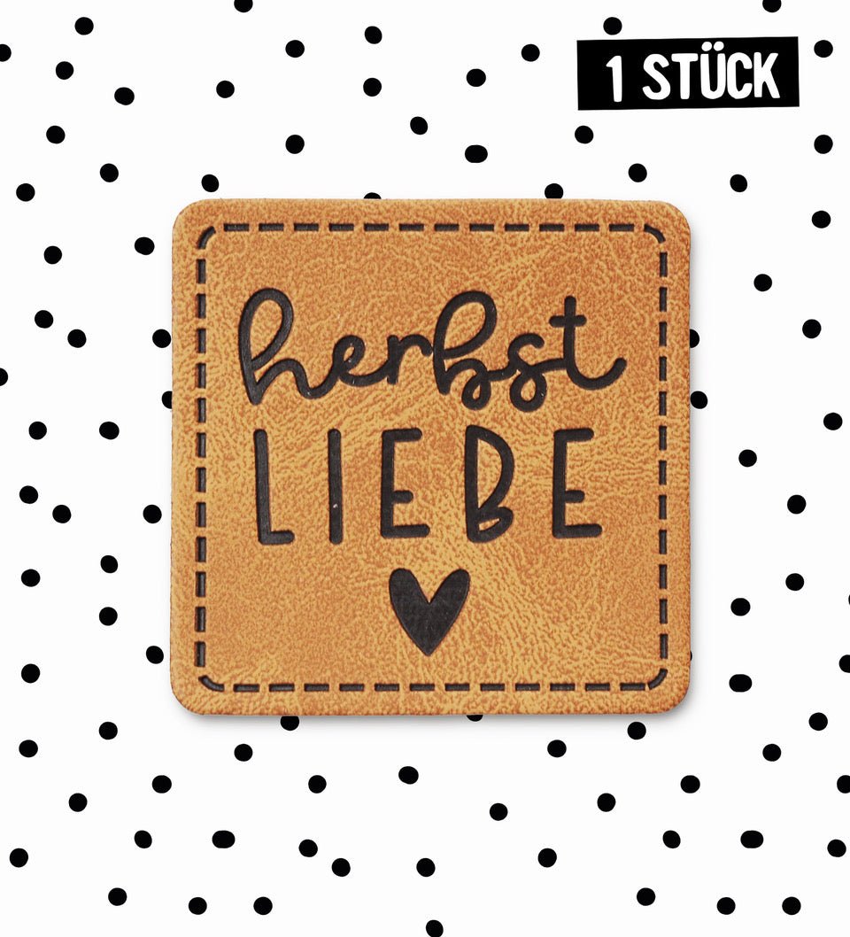 Kunstlederlabel - Herbst Liebe *iron - on* - Paul &amp; Clara