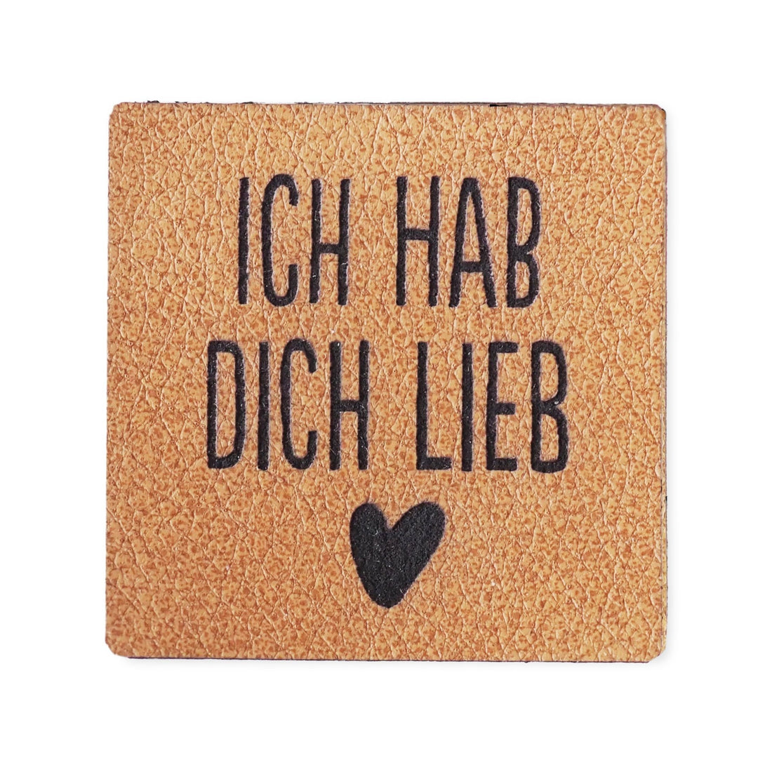 Kunstlederlabel *Ich hab dich lieb* BRAUN - Paul &amp; Clara