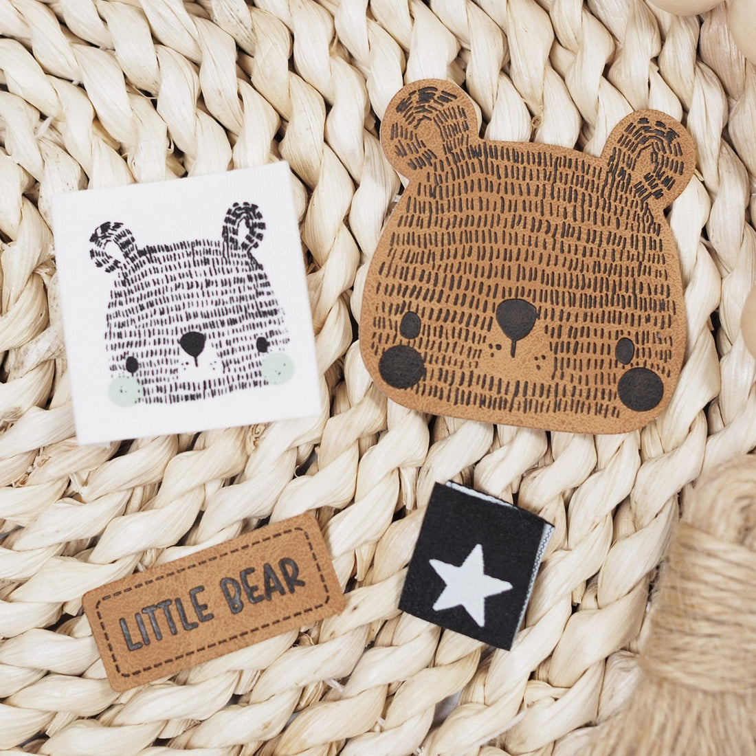 Kunstlederlabel - little bear *iron - on* - Paul &amp; Clara