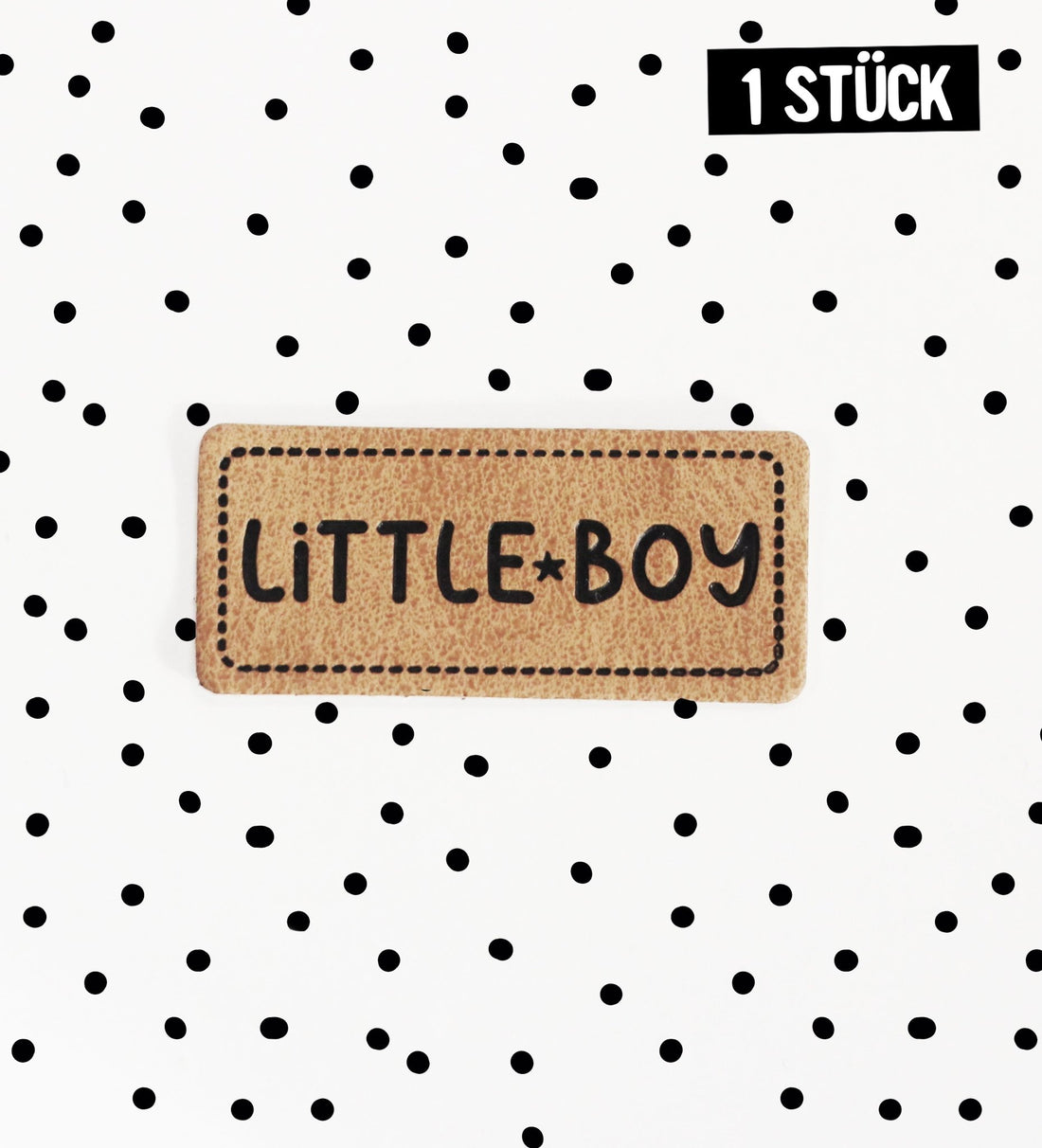 Kunstlederlabel - little boy - 1,8 x 4 cm - *iron - on* - Paul &amp; Clara