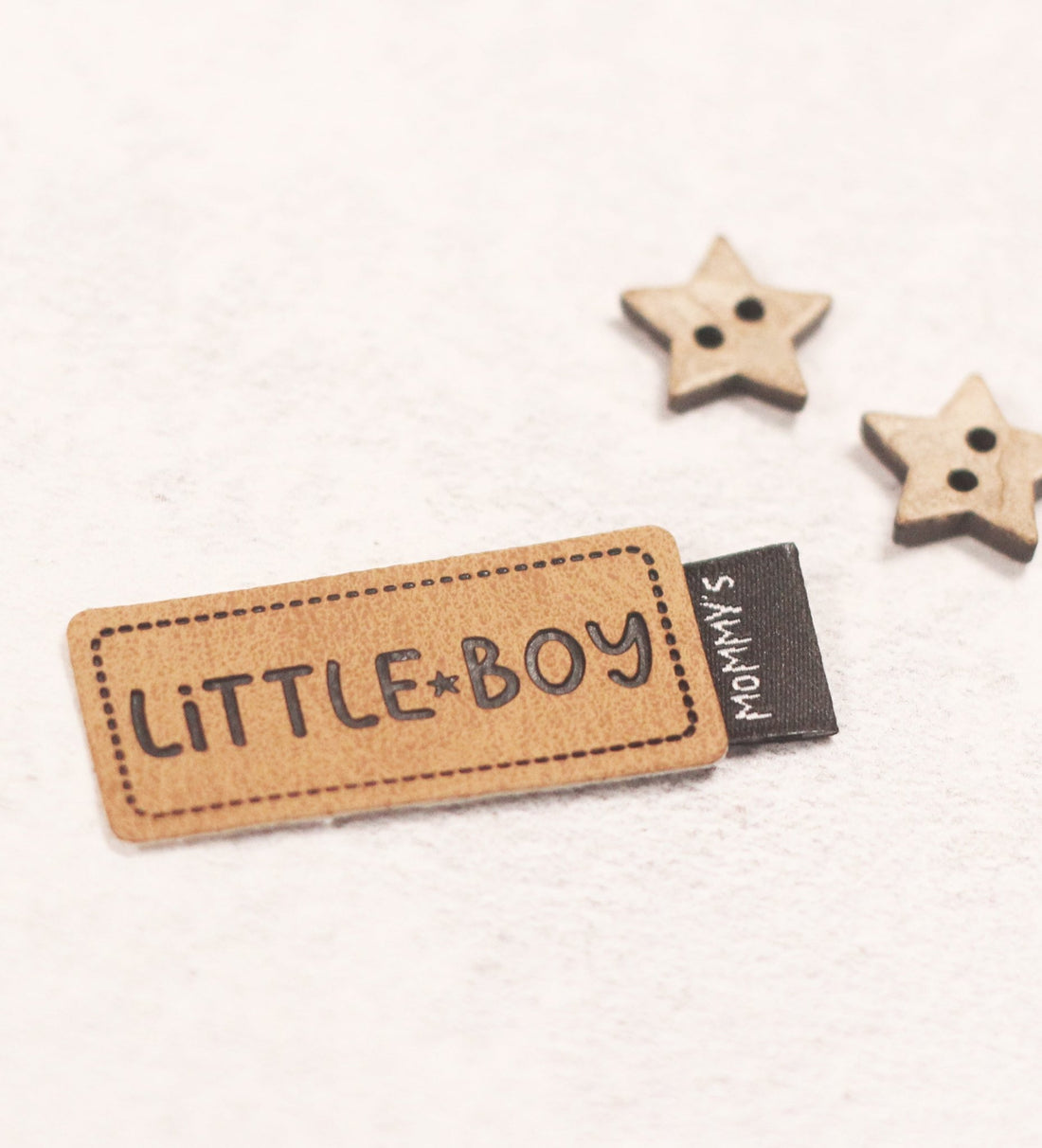 Kunstlederlabel - little boy - 1,8 x 4 cm - *iron - on* - Paul &amp; Clara