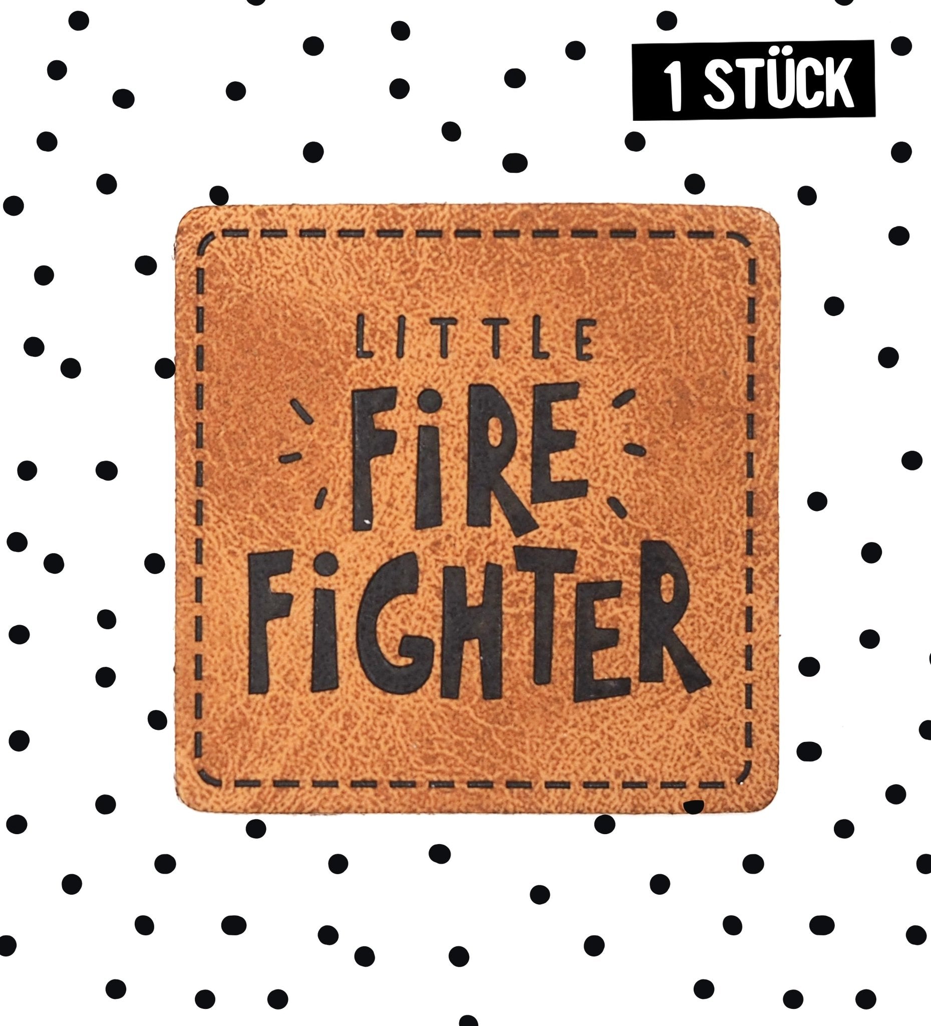 Kunstlederlabel - little fire fighter *iron - on* - Paul &amp; Clara