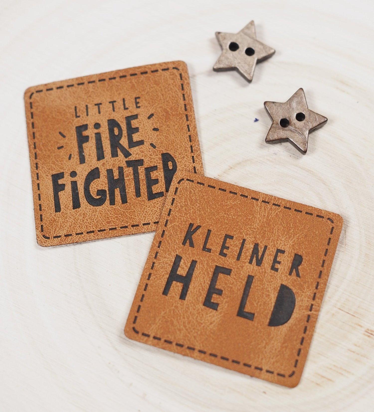 Kunstlederlabel - little fire fighter *iron - on* - Paul &amp; Clara