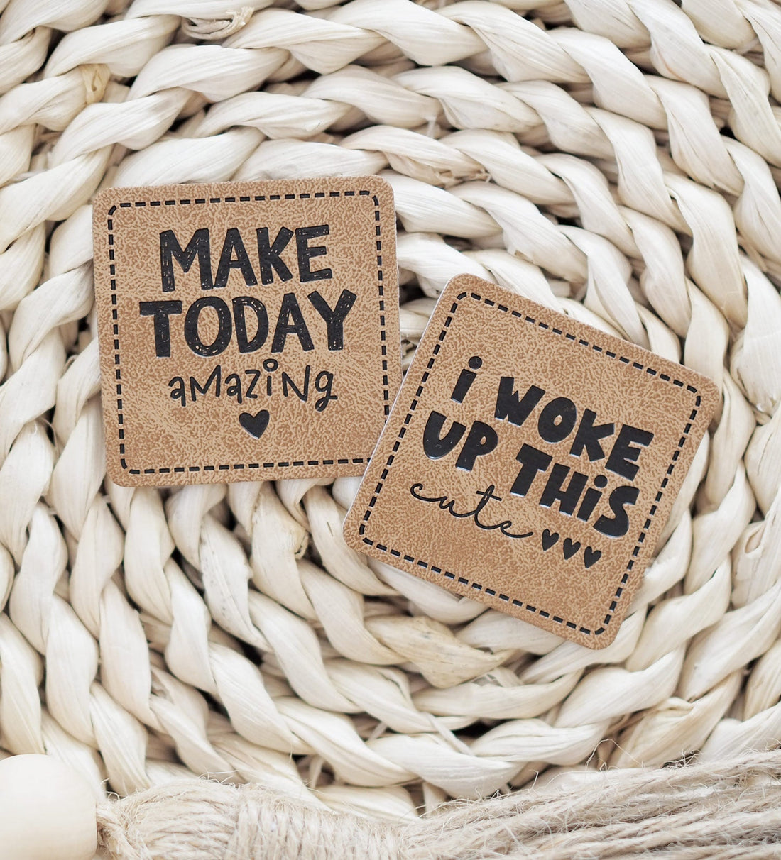 Kunstlederlabel - make today amazing *iron - on* - Paul &amp; Clara