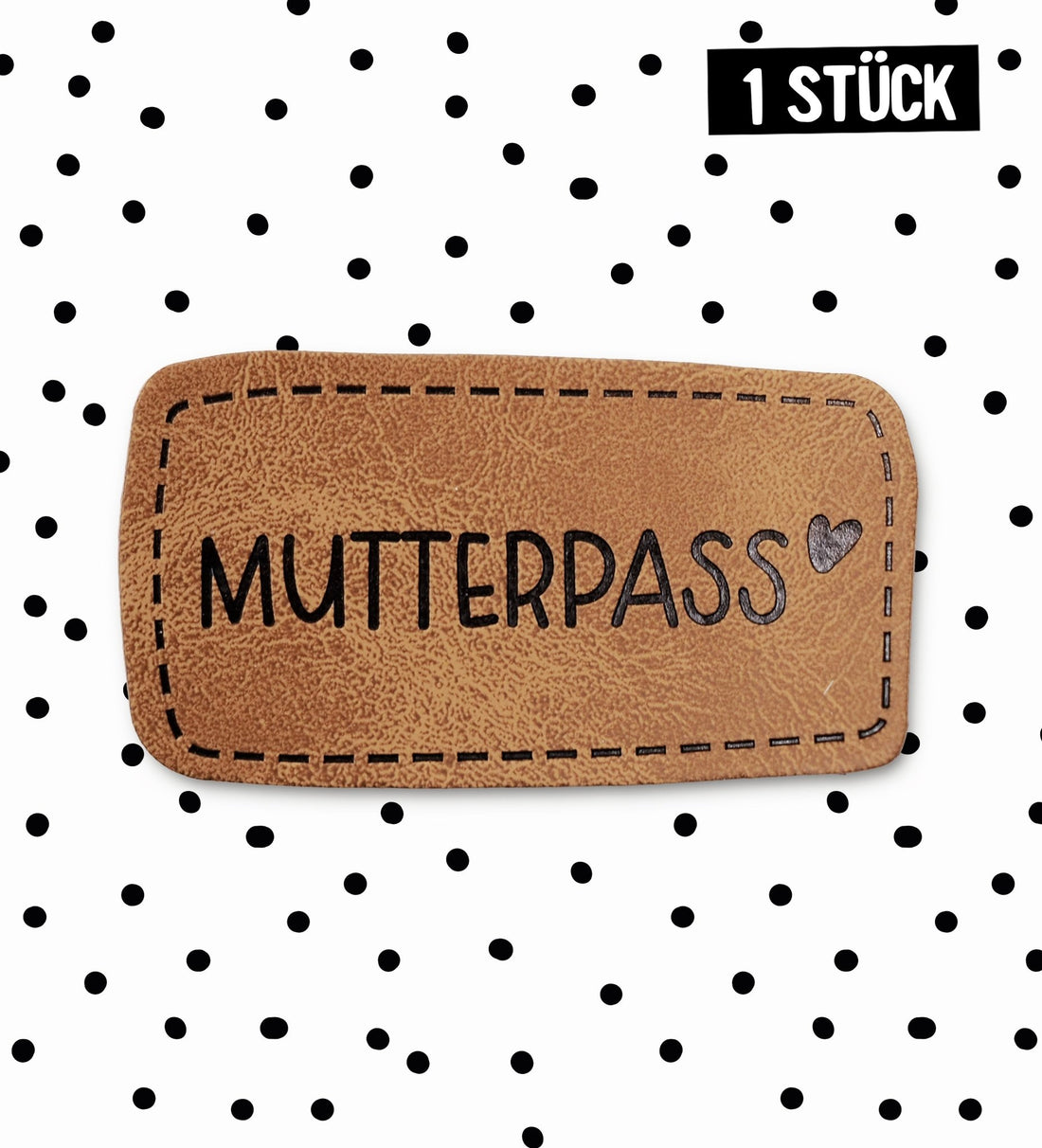 Kunstlederlabel - Mutterpass *iron - on* - Paul &amp; Clara