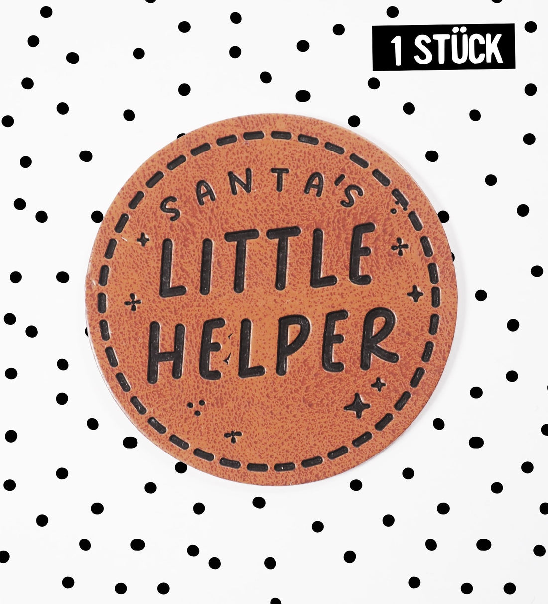 Kunstlederlabel - Santas little helper *iron - on* - Paul &amp; Clara