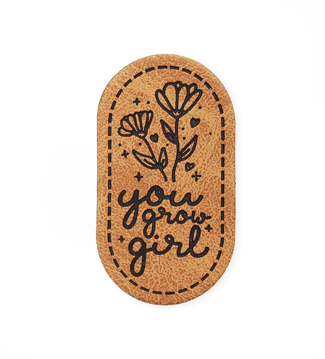 Kunstlederlabel - You grow girl *iron - on* - Paul &amp; Clara