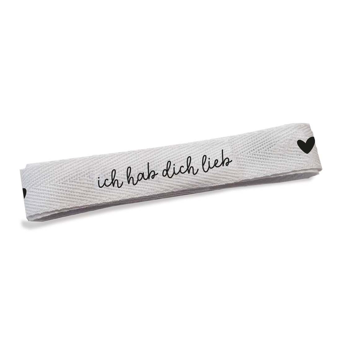 Baumwoll-Band - ich hab dich lieb ♥ *Weiß* - Paul &amp; Clara