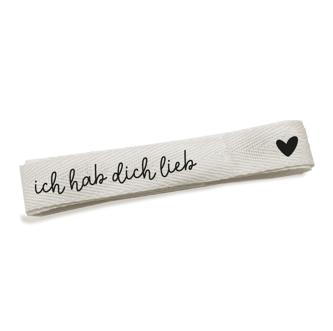 Baumwoll-Band - ich hab dich lieb ♥ *ECRU* - Paul &amp; Clara