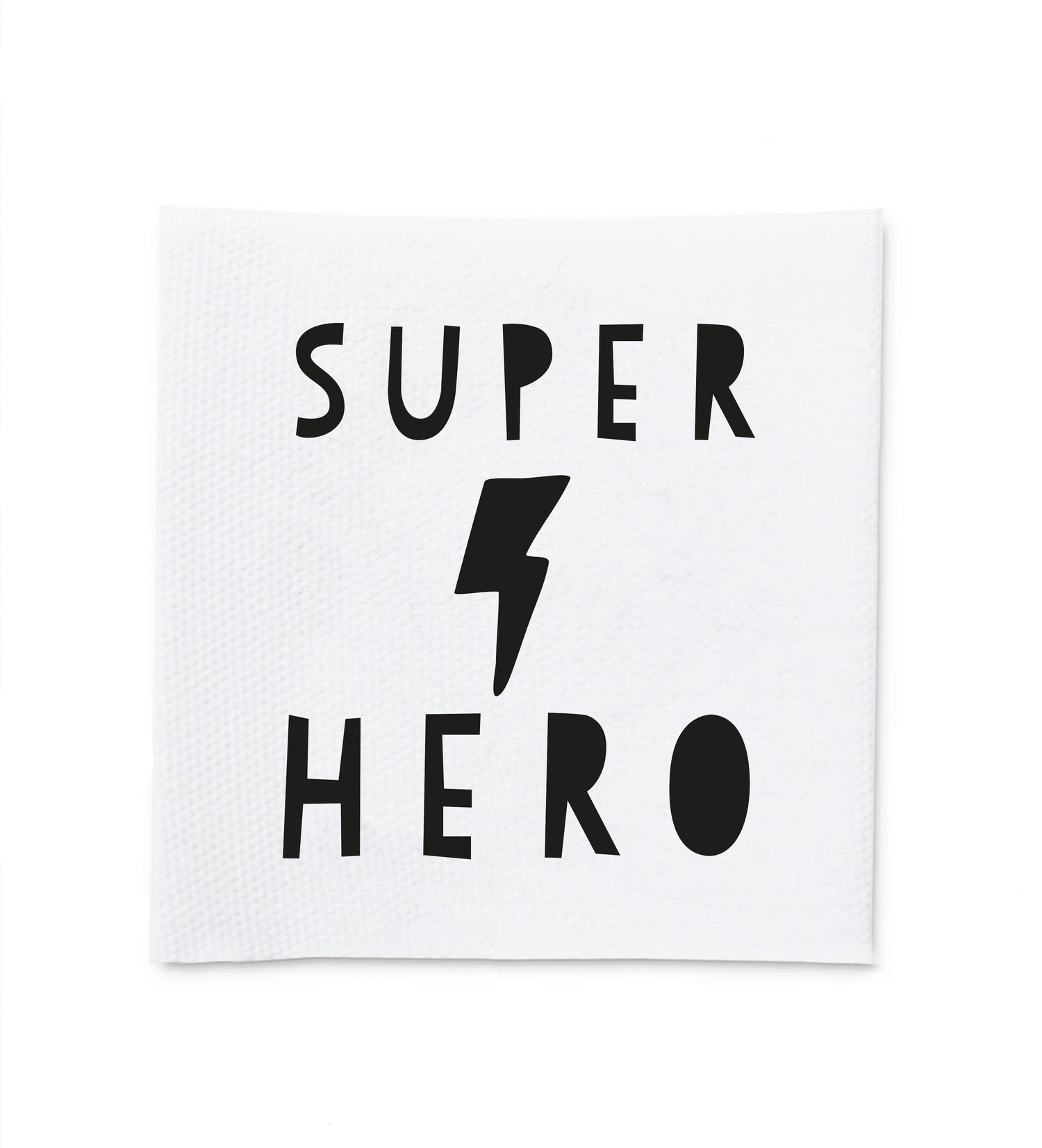 Baumwolllabel *SUPER HERO* - 4x4 cm - 4er Pack - Paul &amp; Clara