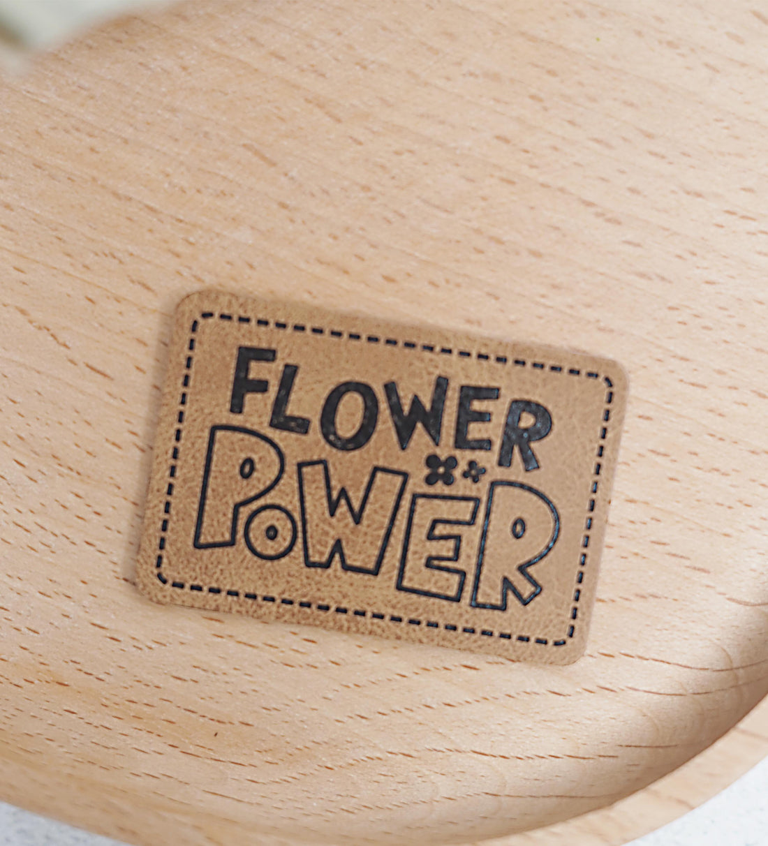 Kunstlederlabel - flower power *iron-on* - Paul &amp; Clara