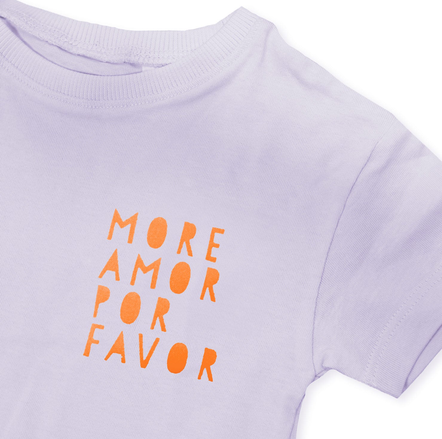 Flock-Patch - more amor -NEONORANGE- *iron-on* - Paul &amp; Clara