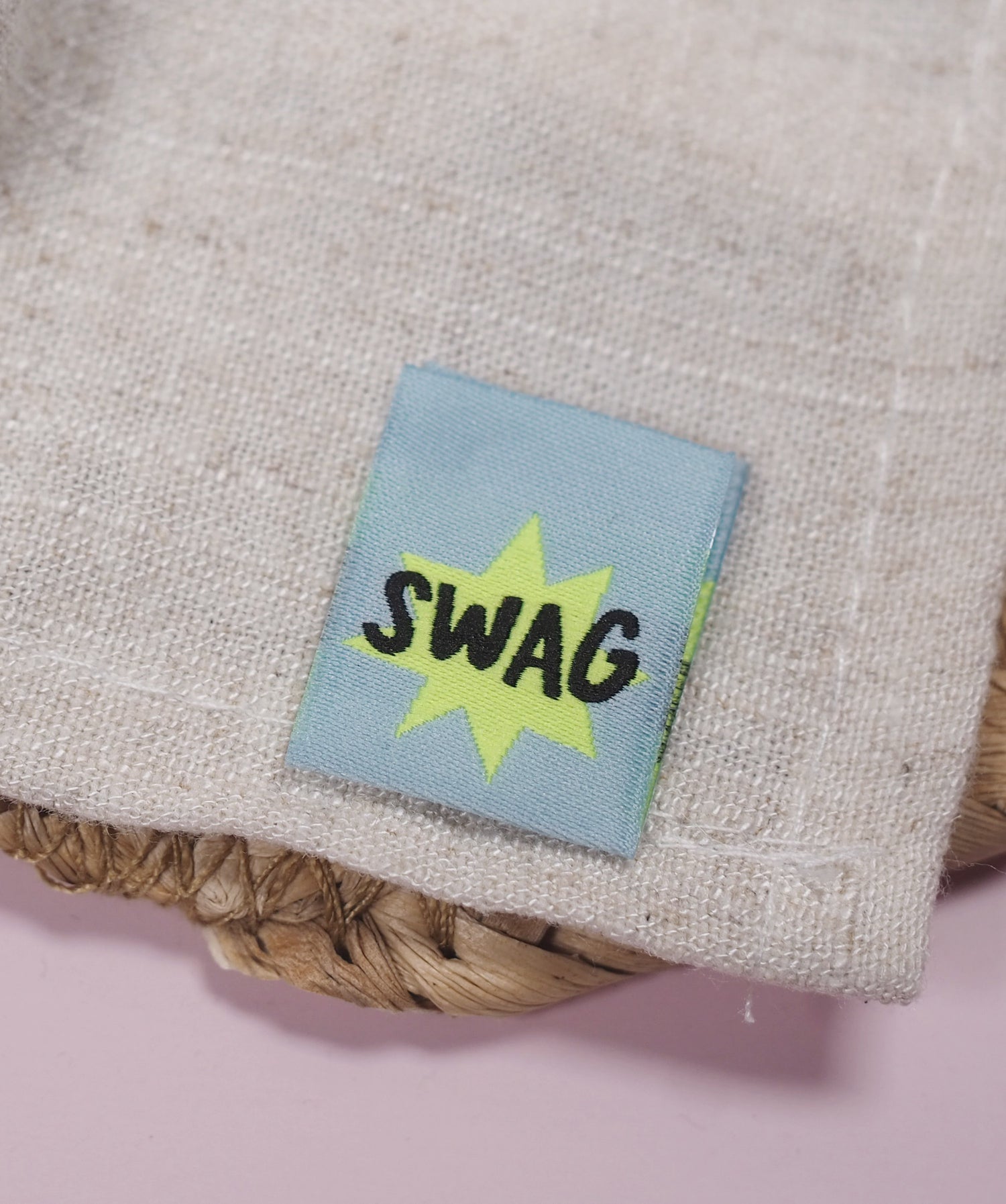 Klapp-Weblabel *SWAG* Mint/Neongelb