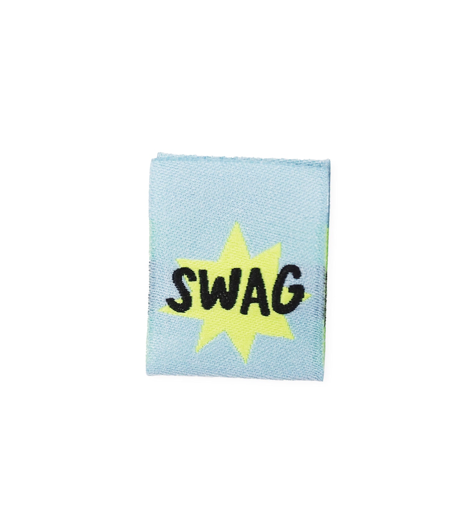 Klapp-Weblabel *SWAG* Mint/Neongelb