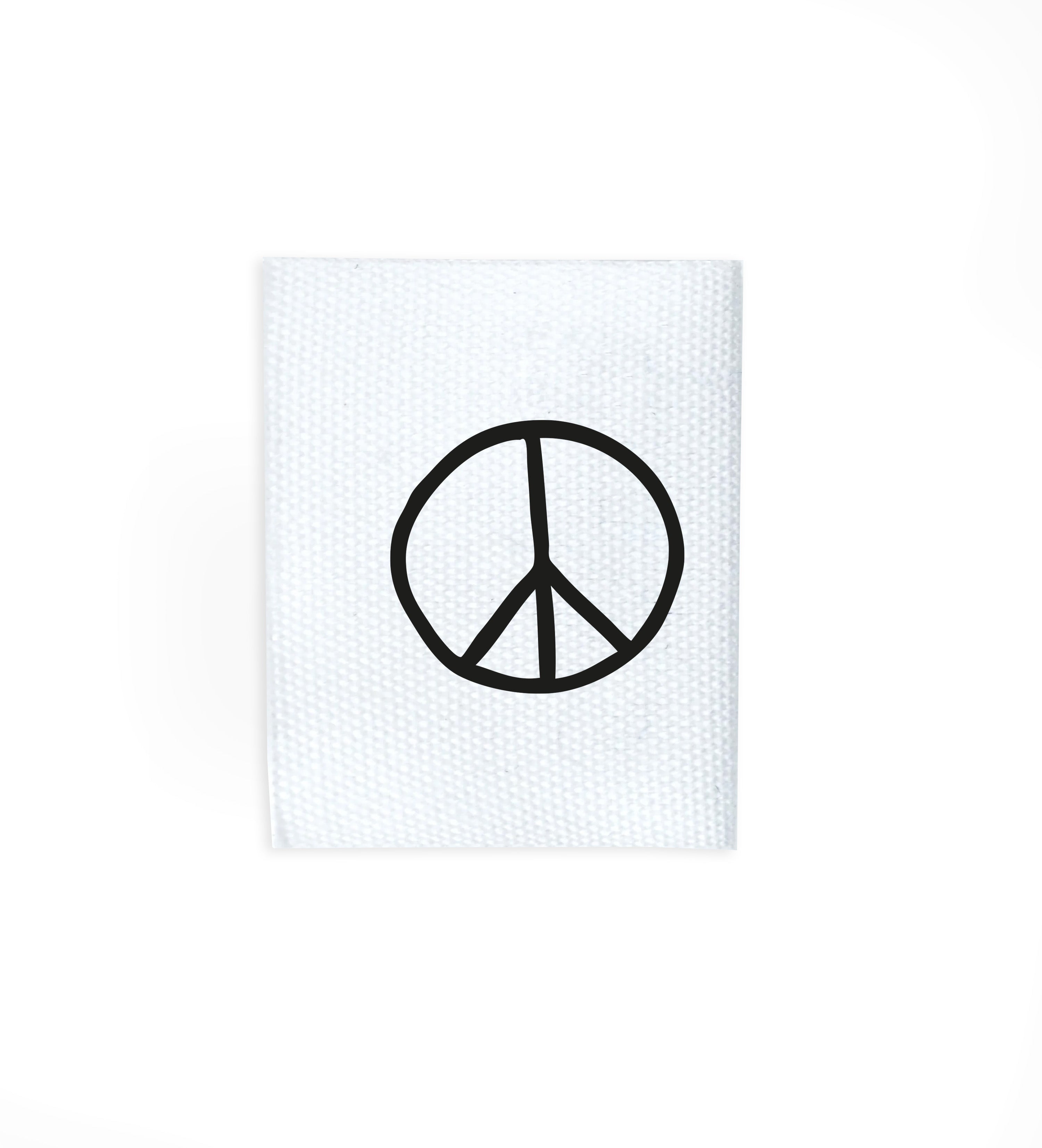 Baumwolllabel *Peace-Zeichen* - 2,5 x 3 cm - 4er Pack - Paul &amp; Clara