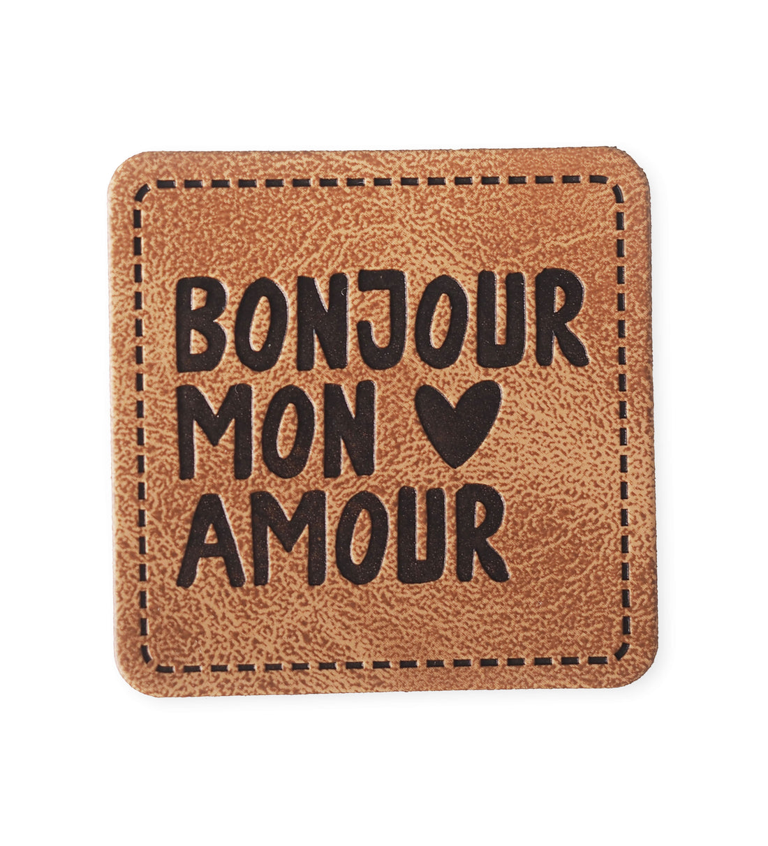 Kunstlederlabel - bonjour mon amour *iron-on*