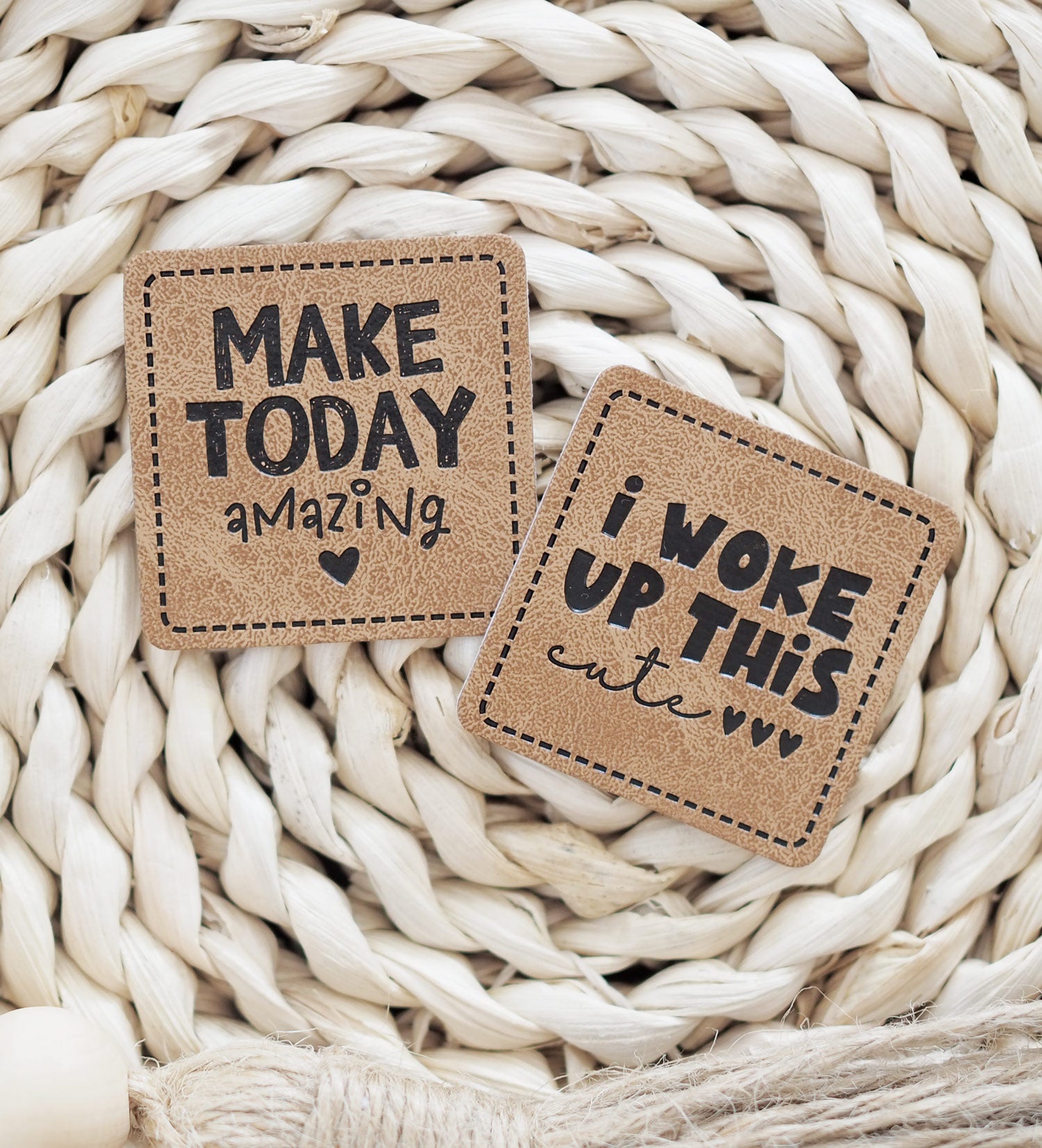 Kunstlederlabel - make today amazing *iron-on* - Paul &amp; Clara