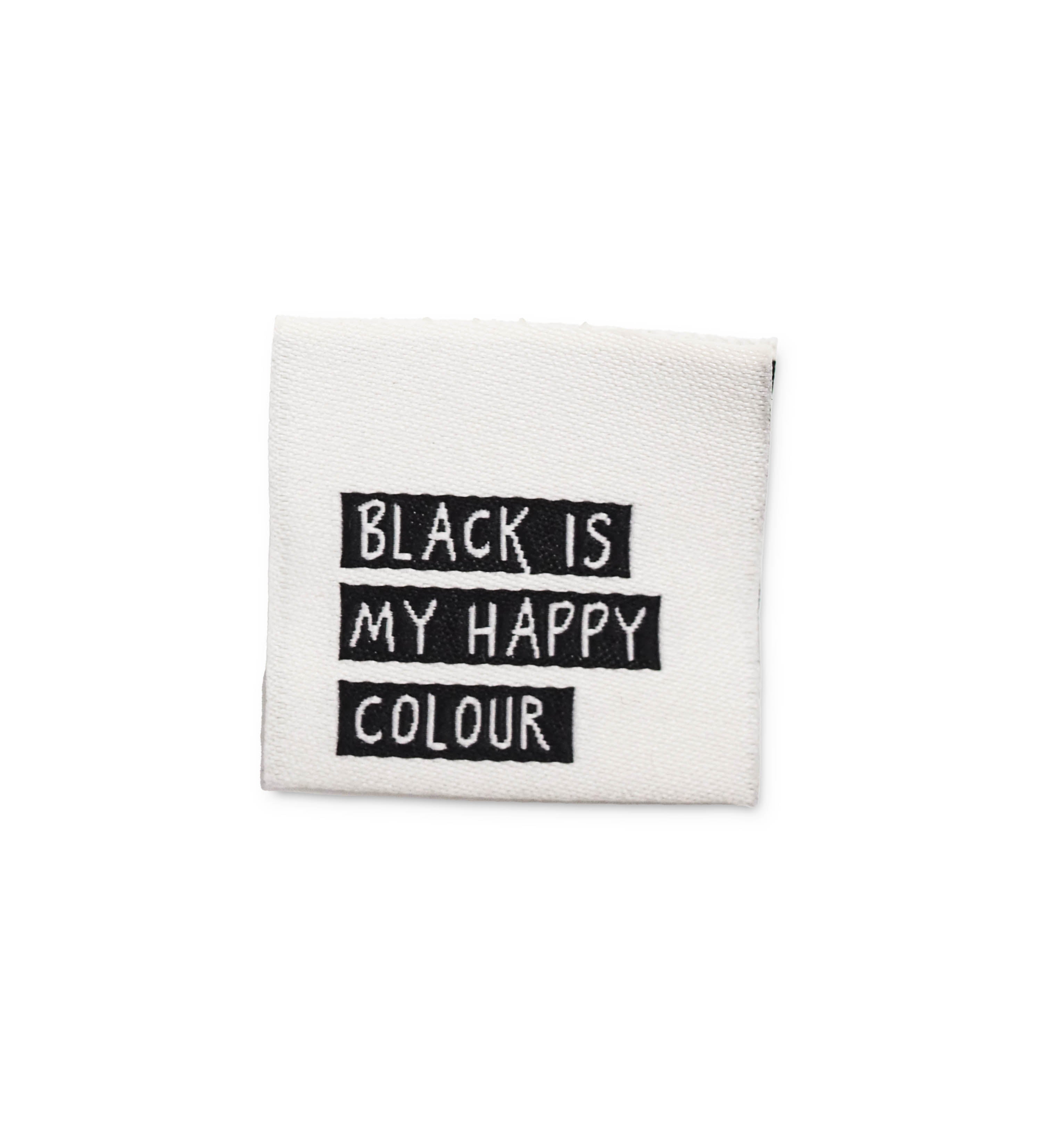 Klapp-Weblabel *black is my happy colour* - 4er Pack - Paul &amp; Clara