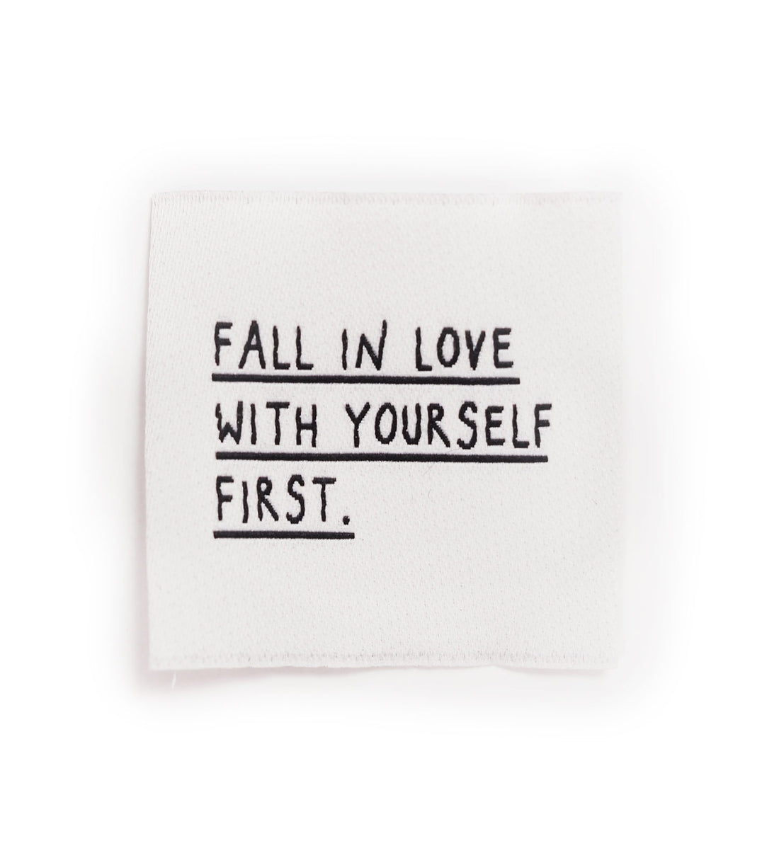 Weblabel *fall in love with yourself first* weiß - 4er Pack - Paul &amp; Clara