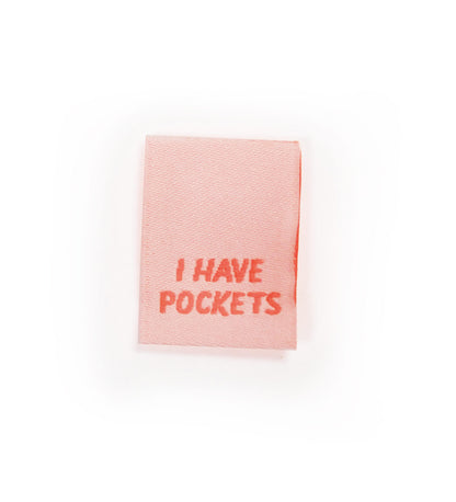 Klapp-Weblabel *I have pockets* rosa/neon coral - 4er Pack - Paul &amp; Clara