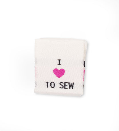 Klapp-Weblabel *I love to sew*