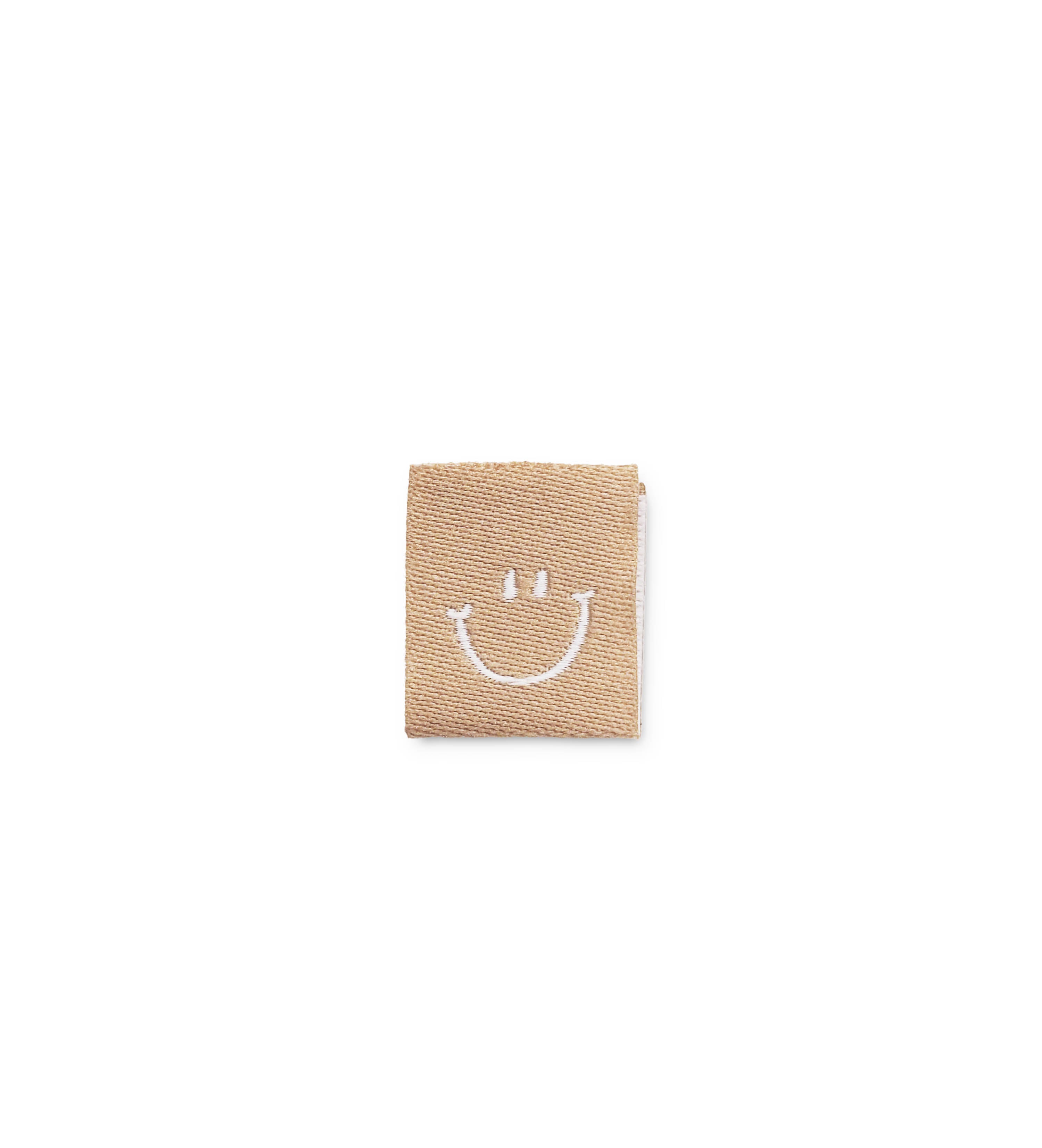 Klapp-Weblabel *Smile :) *braun* - 4er Pack - Paul &amp; Clara