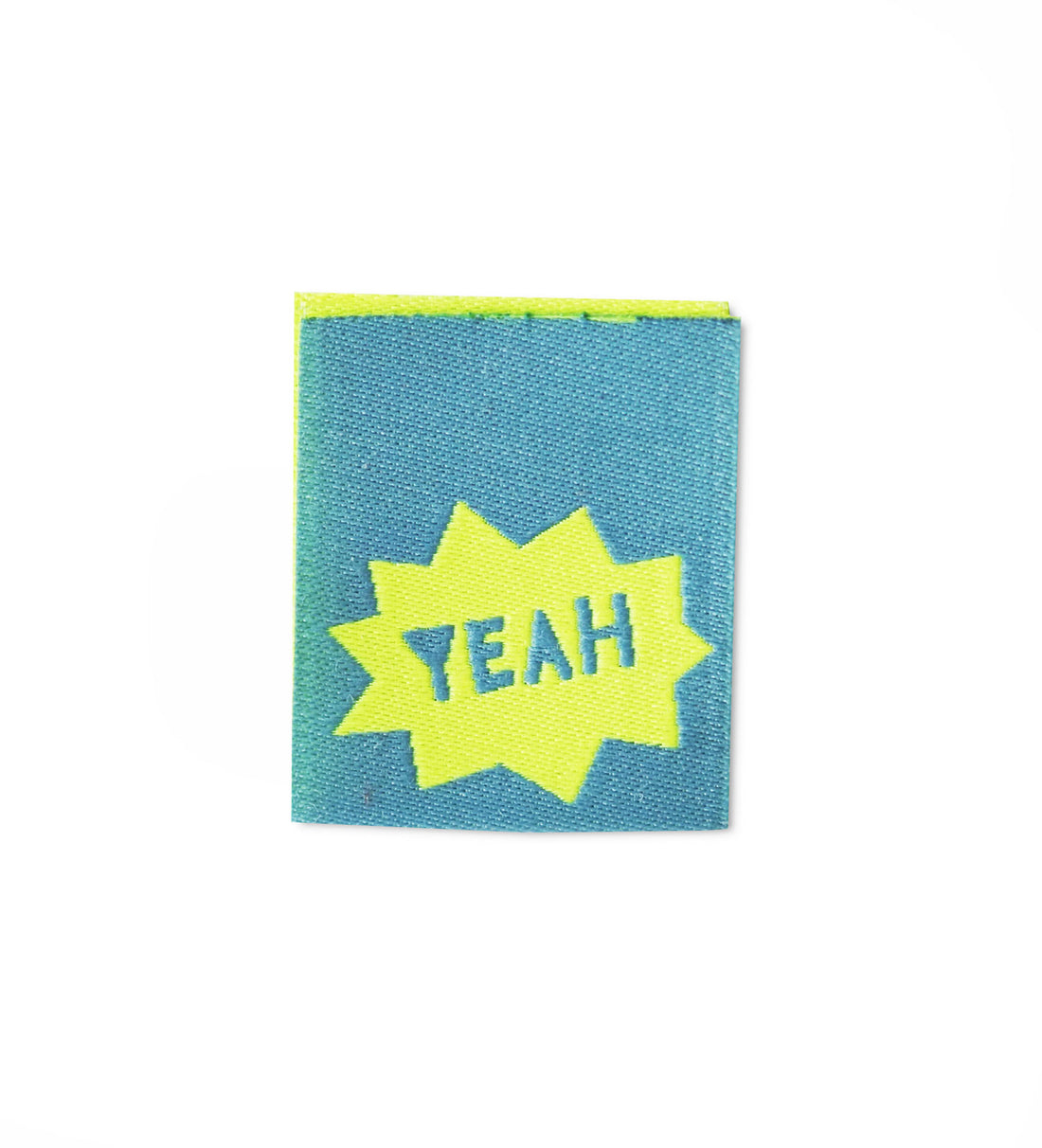 Klapp-Weblabel *yeah* blau/neongelb - 4er Pack - Paul &amp; Clara