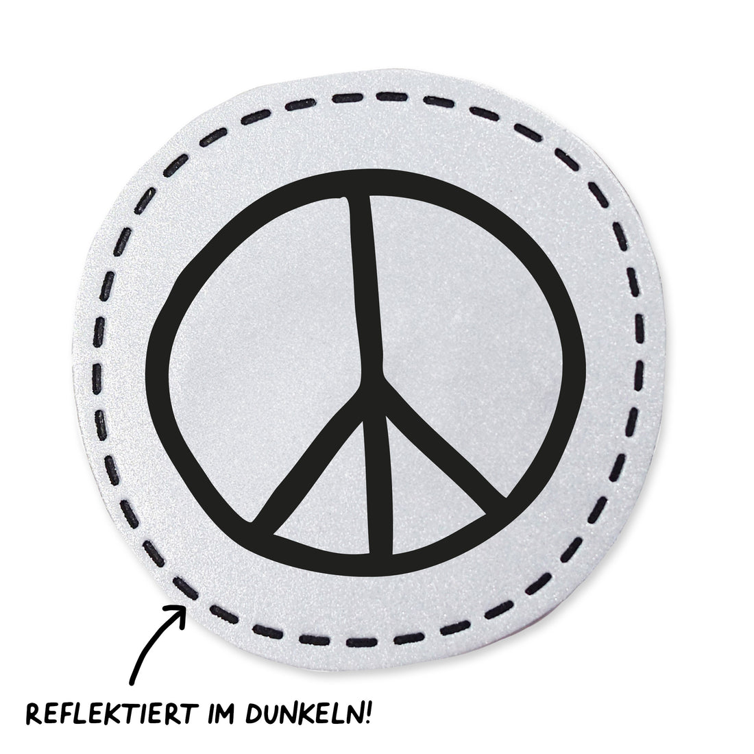 Reflektorlabel -  PEACE - Zeichen *iron-on* - Paul &amp; Clara