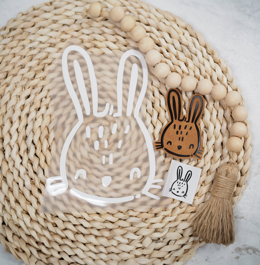 XL 3D-Silikon-Label - Scandi Hase *iron-on*