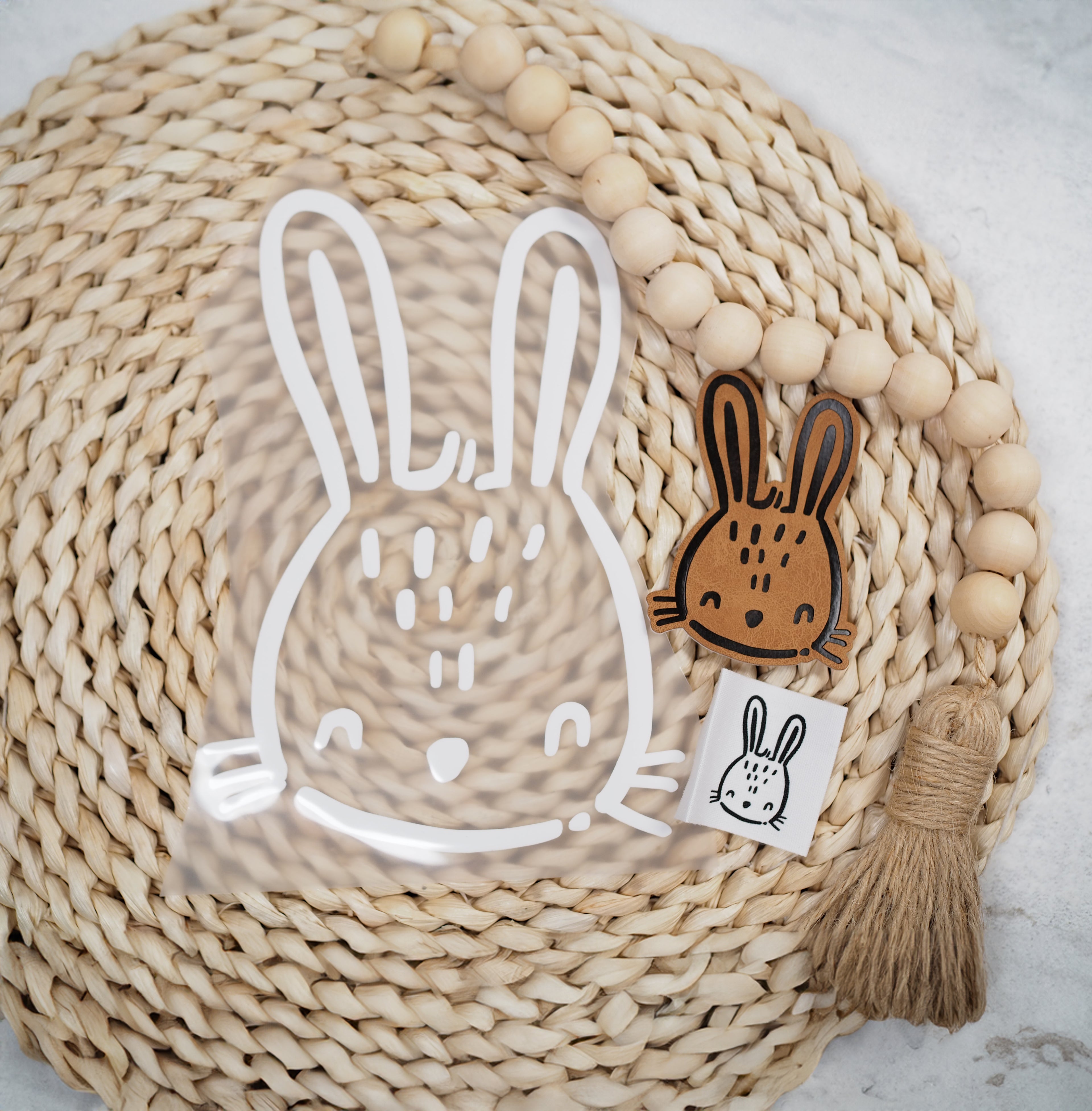 XL 3D-Silikon-Label - Scandi Hase *iron-on*