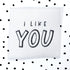 Weblabel *I like you* 4x4 cm - 4er Pack