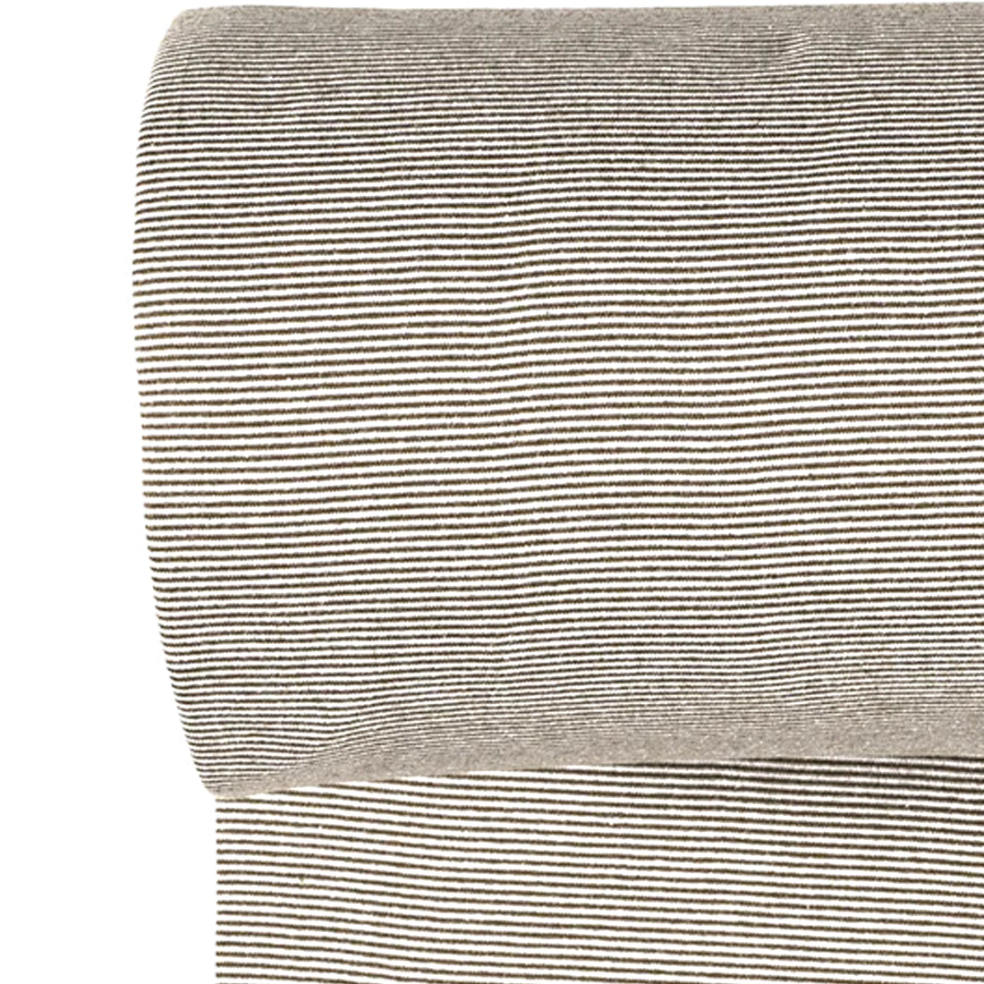 Bündchen - Streifen Taupe/Weiß *Schlauchware*   *AB 10 CM*