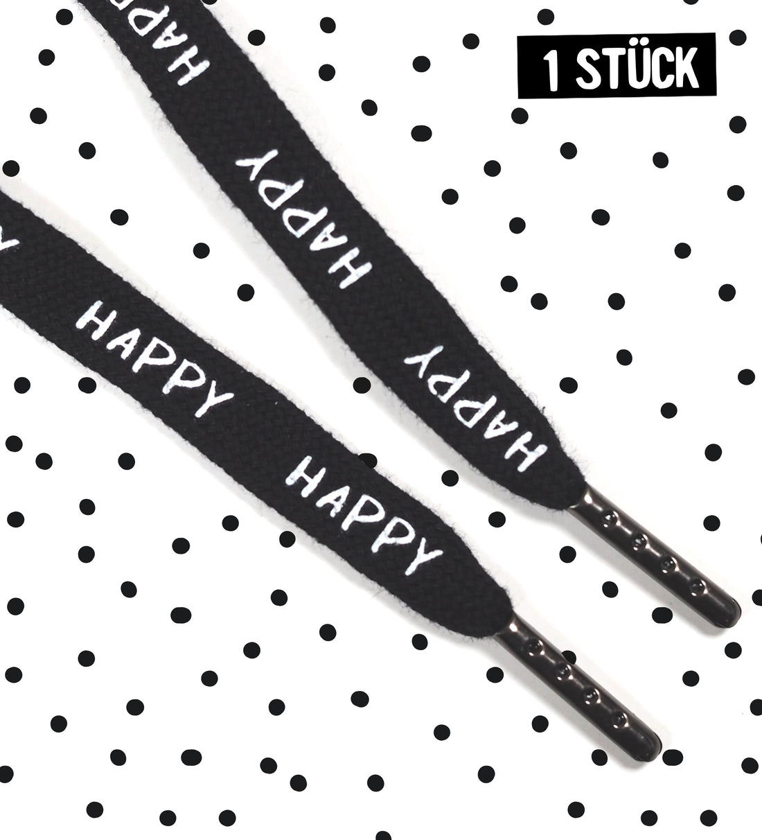 Hoodieband 0,5 mm - *happy* Schwarz 90 cm