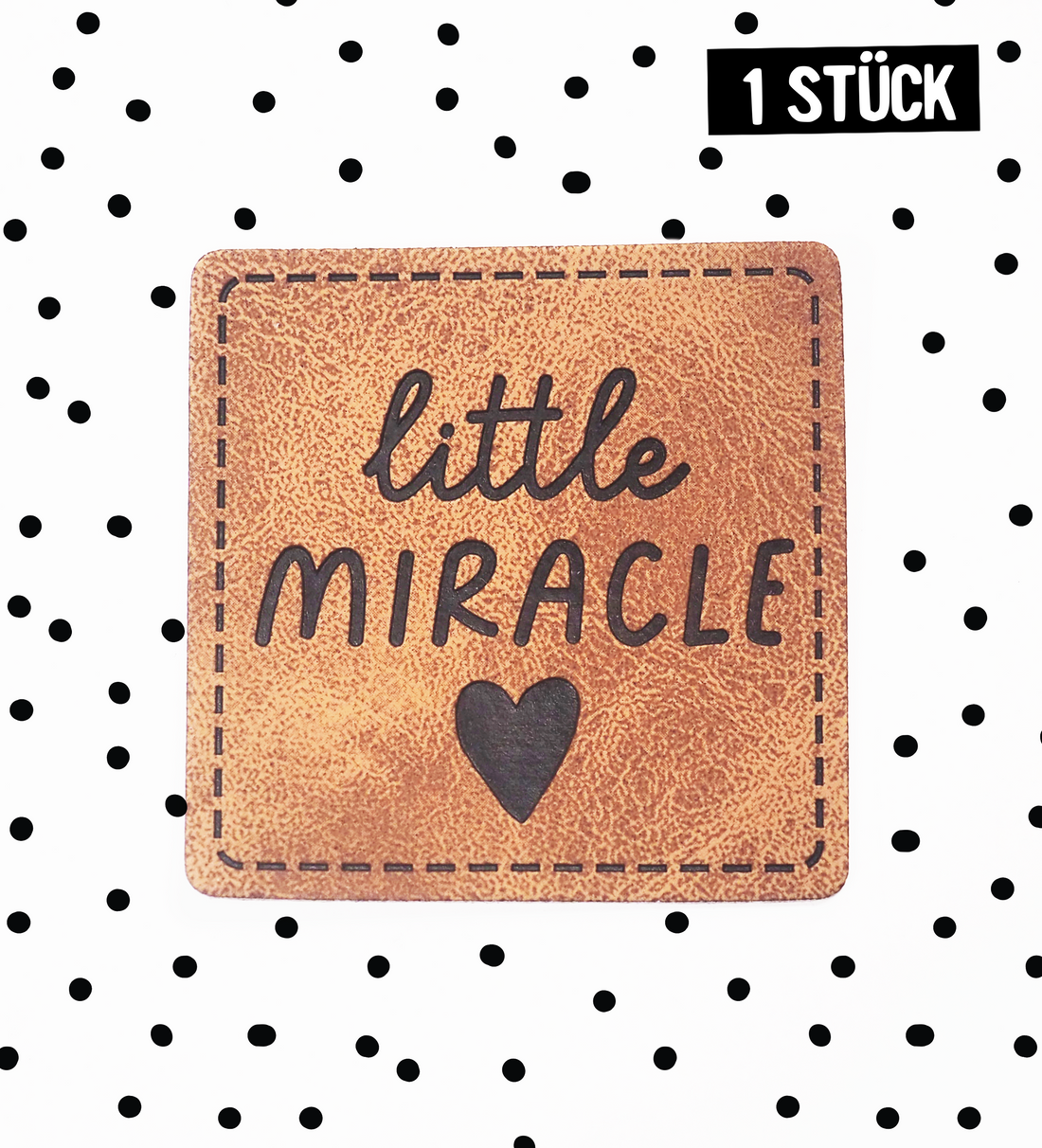 Kunstlederlabel - little miracle *iron-on*