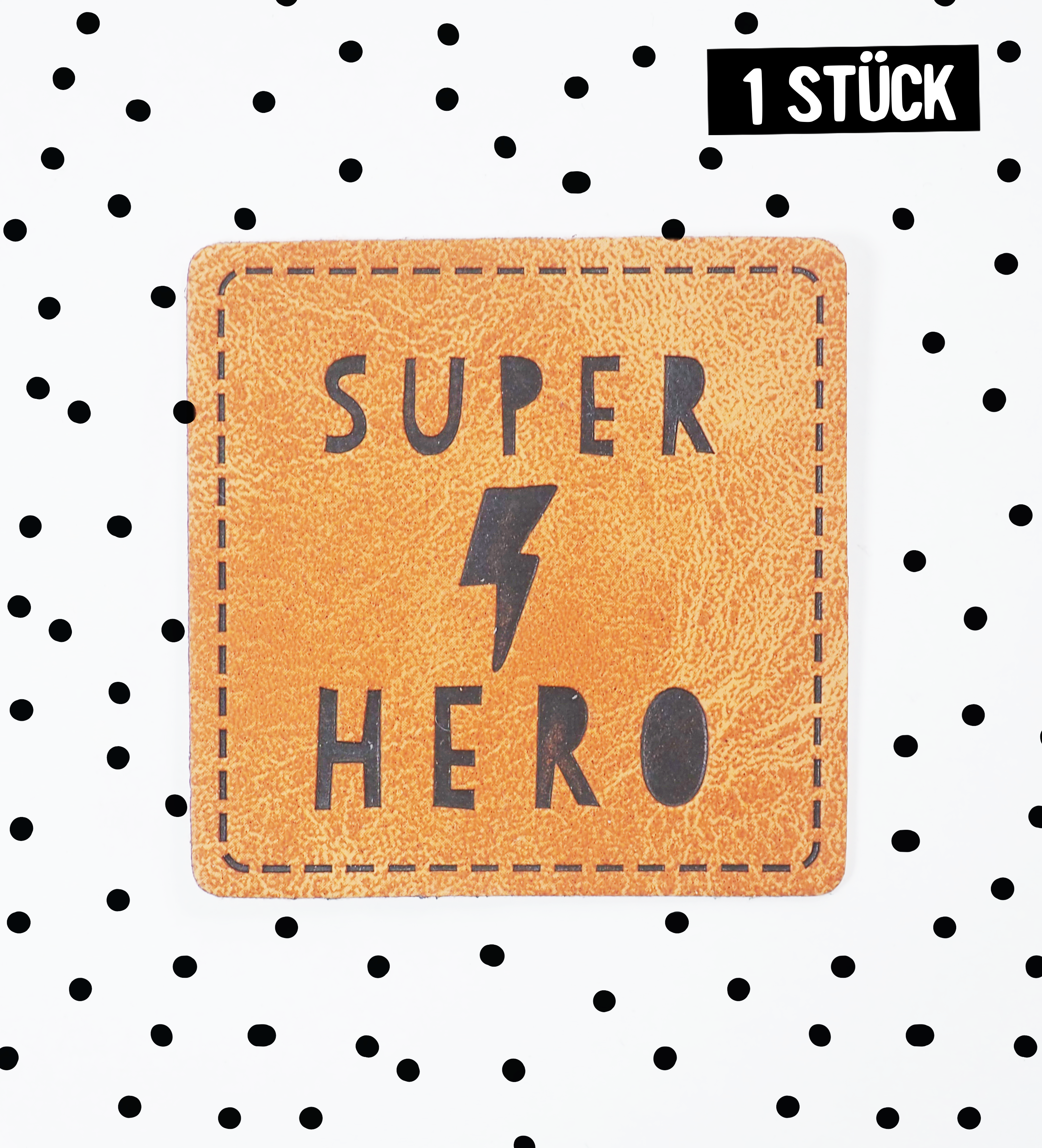 Kunstlederlabel - super hero *iron-on*