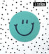 Patch - blue Smiley - rund *iron-on*