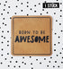 Kunstlederlabel - born awesome *iron-on*