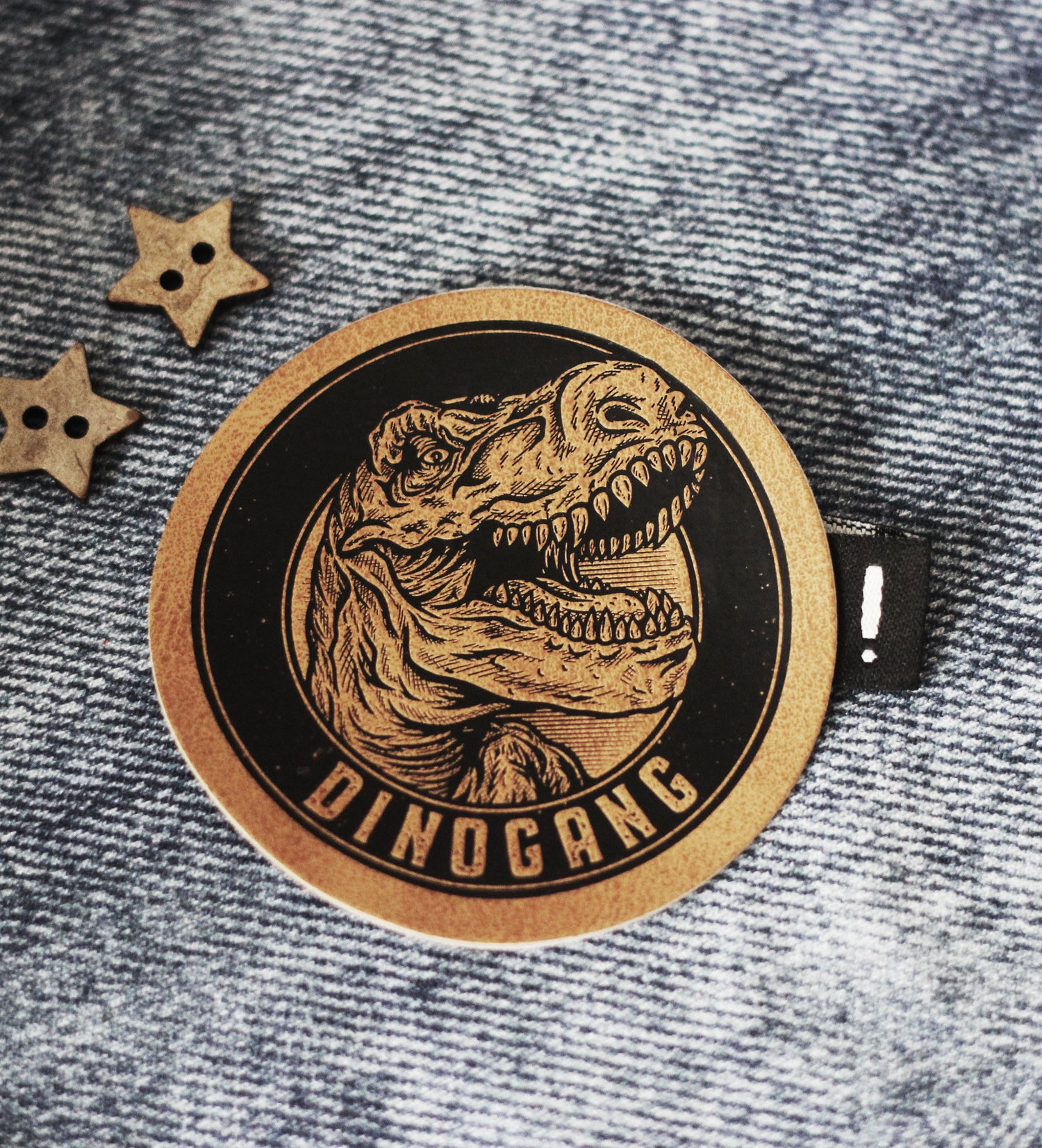 Kunstlederlabel - dinogang *iron-on*