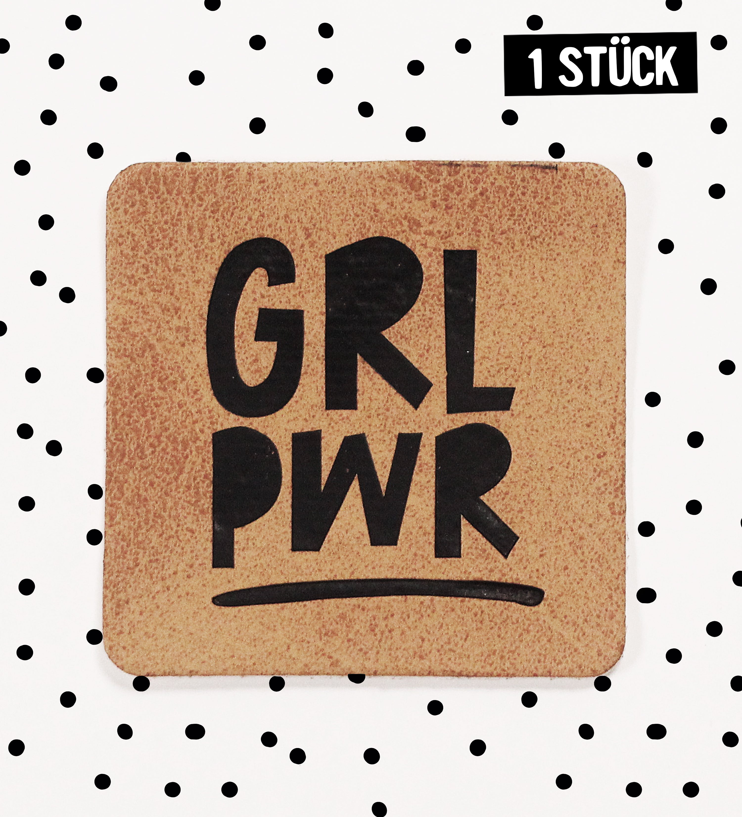 Kunstlederlabel - girl pwr *iron-on*