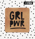 Kunstlederlabel - girl pwr *iron-on*