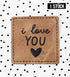 Kunstlederlabel - I love you - 3,8 x 3,8 cm - *iron-on*