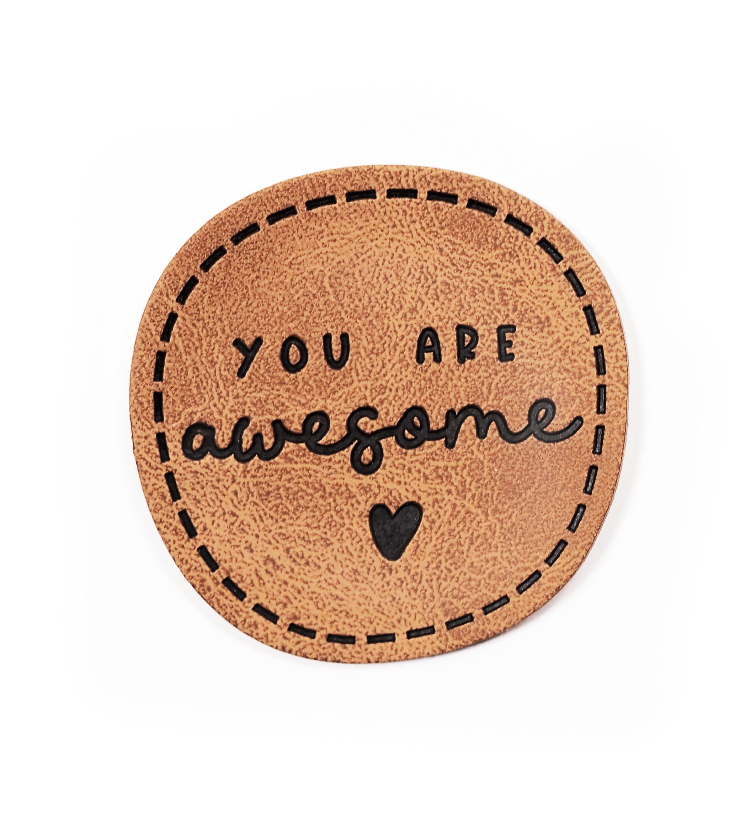 Kunstlederlabel - you are awesome *iron-on*