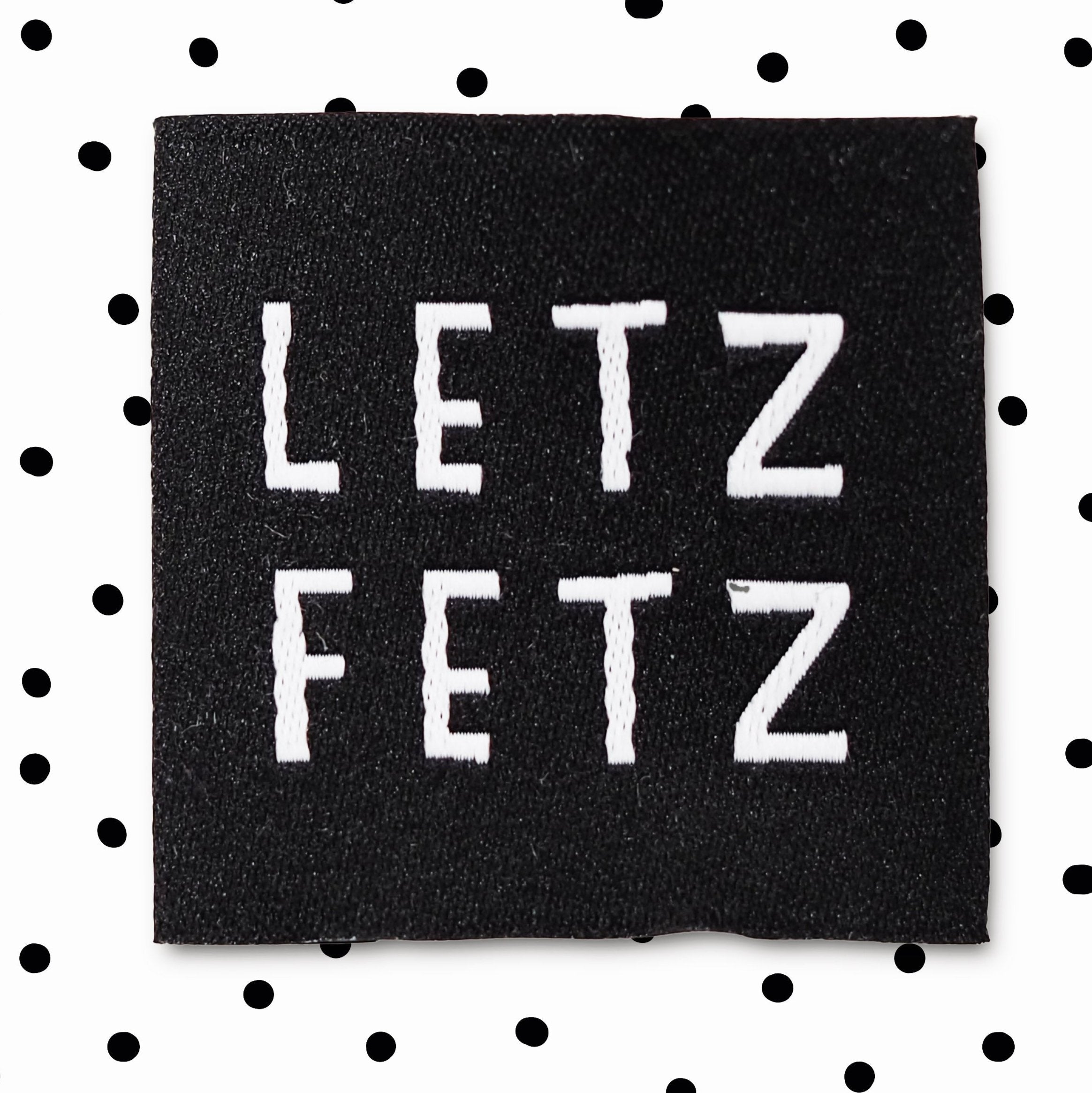 Weblabel *letz fetz* schwarz - 4er Pack